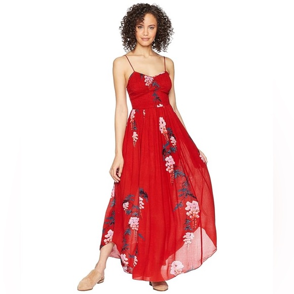 FREE PEOPLE 🌹’Beau’ Floral Print Smocked Maxi Dress - Picture 8 of 16